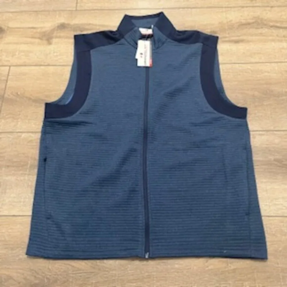 NEW Grand Slam Golf Vest Mens Size Large Blue Quilted Zip‎ Front NWT